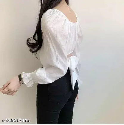 Modern Classic Puff Style Full Sleeve Crop Top