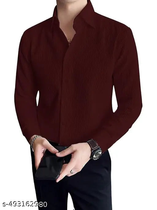 Self Design Full Sleeve Shirt for Men Casual Shirt