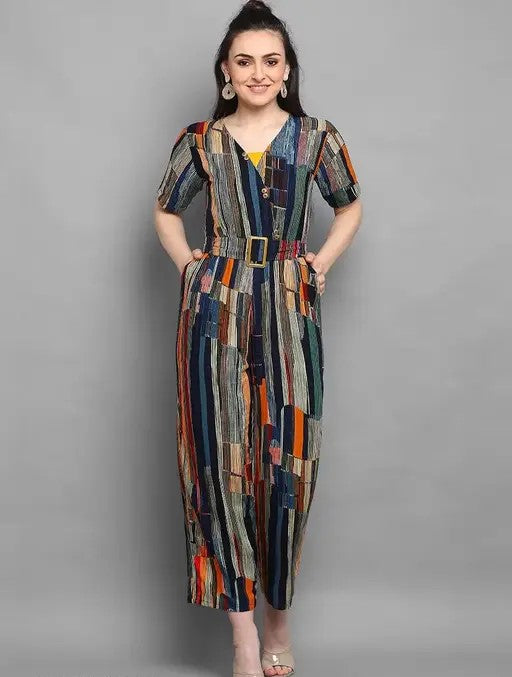 Multicolor Foil Printed Jumpsuit