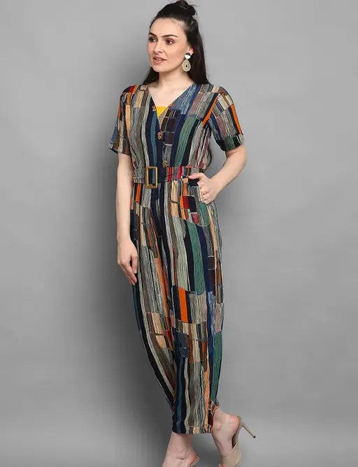 Multicolor Foil Printed Jumpsuit